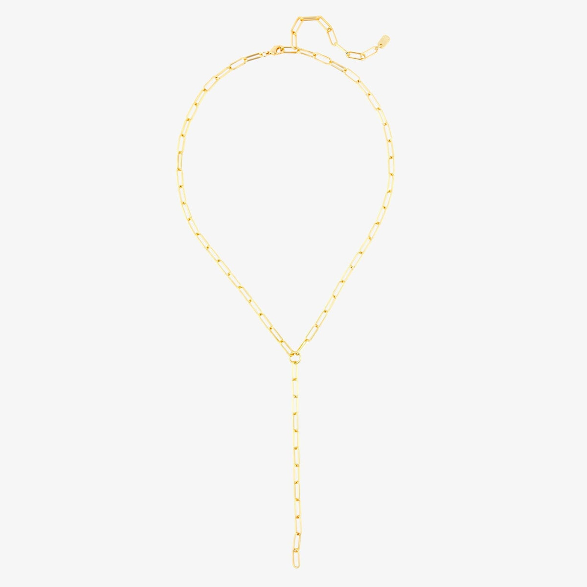 Paperclip Chain Lariat Necklace